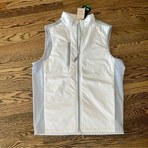 NWT Peter Millar Small Crown Sport Performance Vest Ivory/Grey